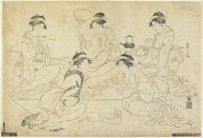 Five Beauties, 1787-1796 by Chobunsai Eishi